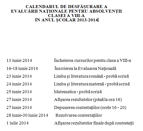 calendar-evaluare-nationala-2014-liceul-teoretic-alexandru-mocioni-ciacova